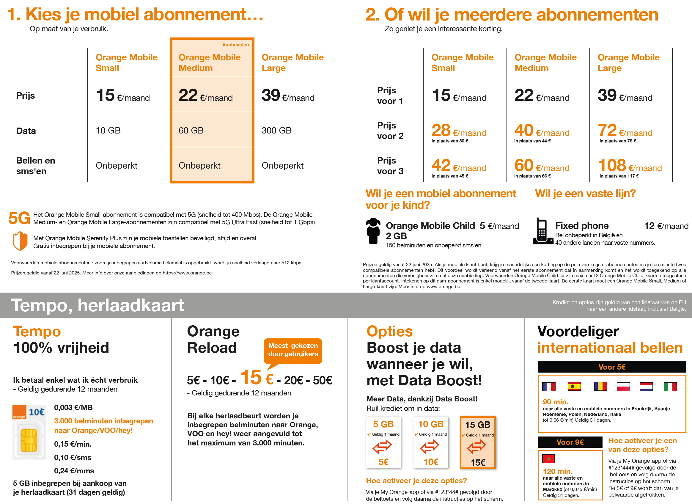 Orange mobiele abonnementen